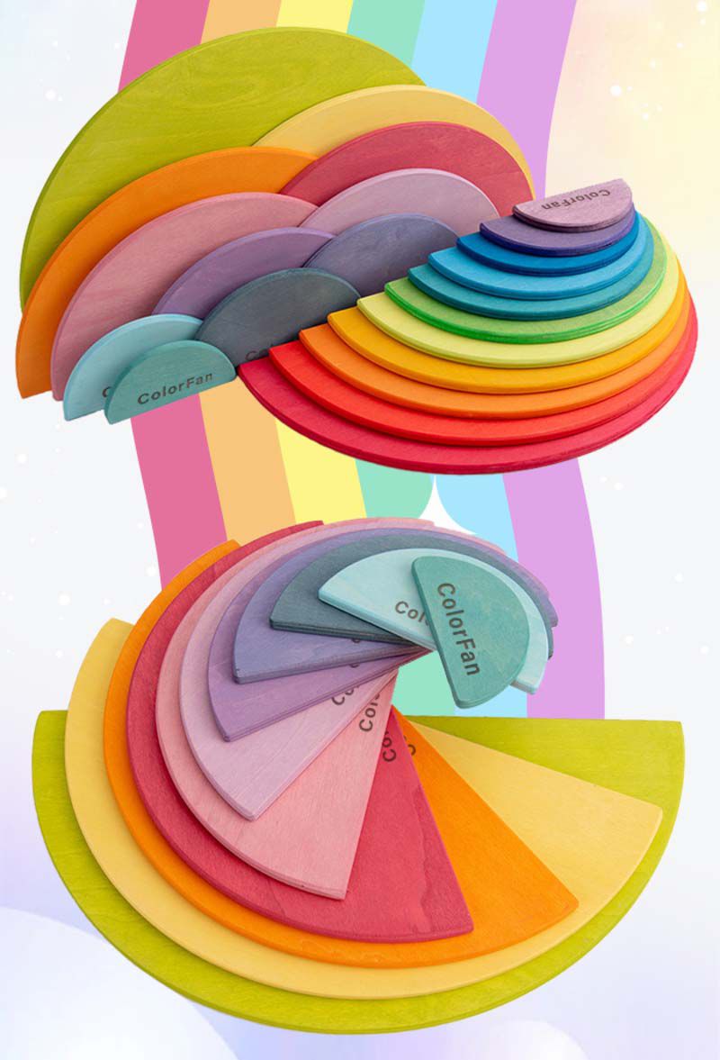 ColorFan - 益智彩虹積木-彩虹拱門積木(12入/組)
