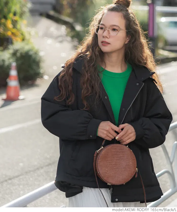 日本 COCA - 斗篷設計鋪棉連帽外套-米杏