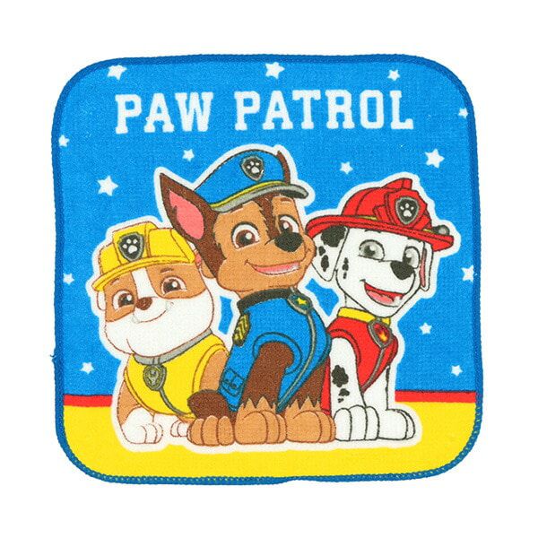 日本西松屋 - 純棉上學擦手巾/手帕(5入組)-汪汪隊-藍色阿奇系列 (16×16cm)