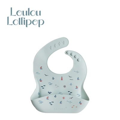 Loulou Lollipop - 寬口袋立體矽膠圍兜-航海冒險