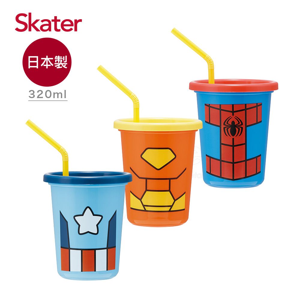日本 SKATER - 日本製3入水杯(320ml)-漫威