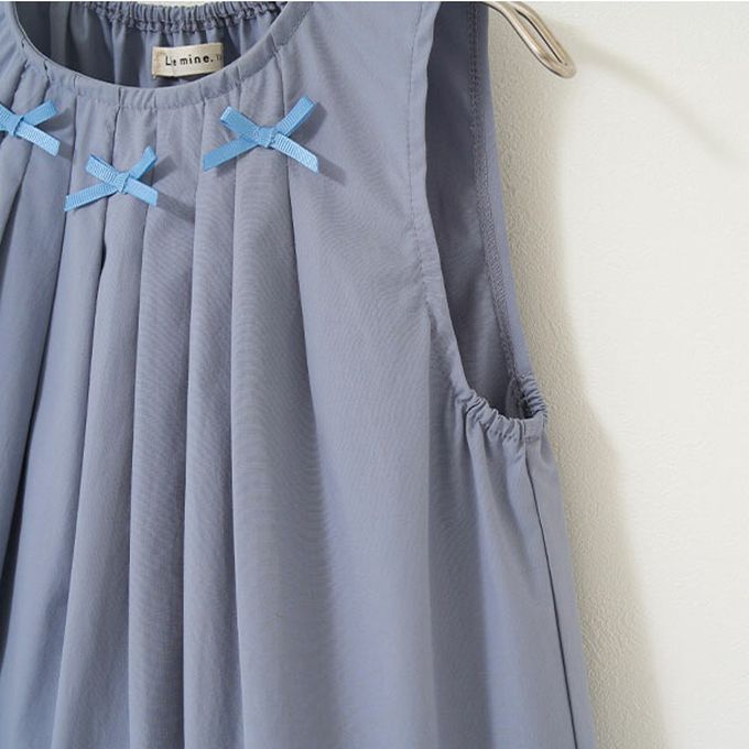 日本 Lycee mine - 甜美蝴蝶結分層無袖洋裝-白