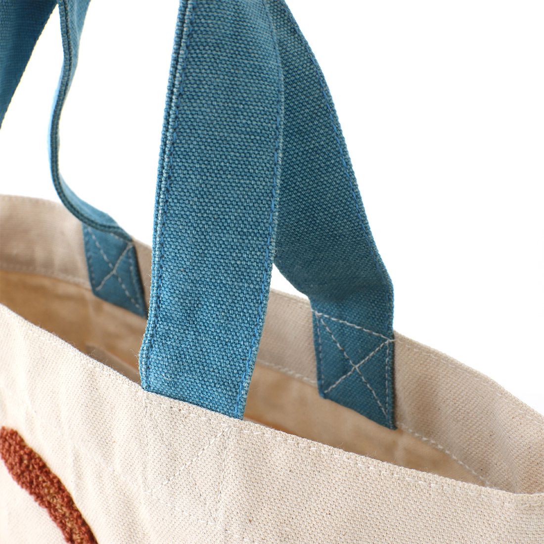 日本 TOMO - 可愛動物刺繡帆布袋-虎斑橘貓 (30×20×D10cm)