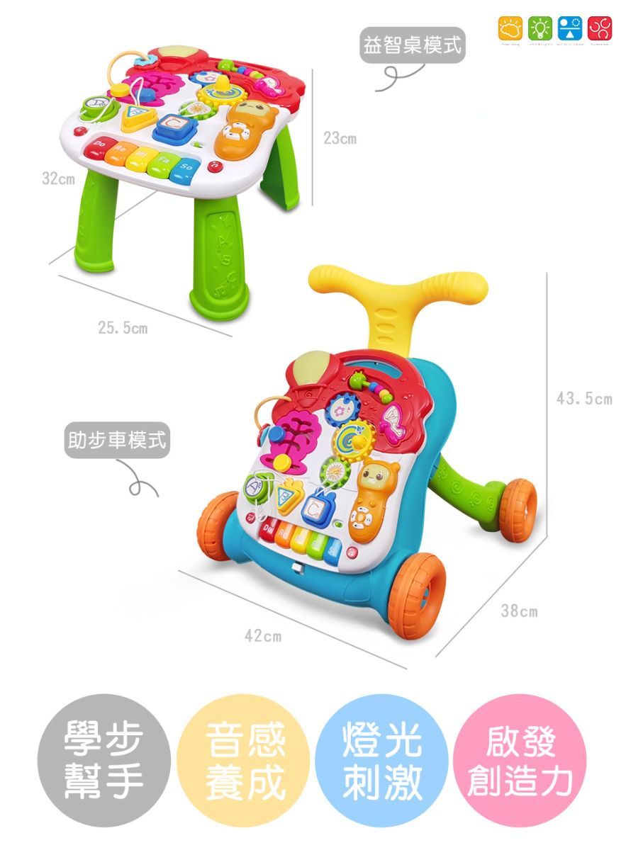 Kikimmy - 三合一寶寶益智助步車-綠