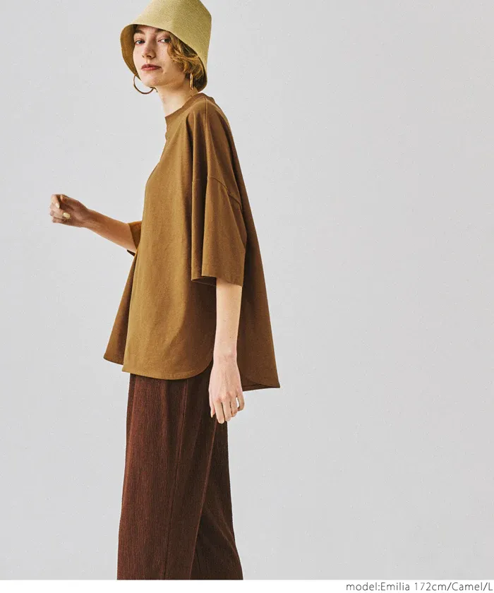 日本 COCA - 100%美國棉 落肩寬袖上衣-米白