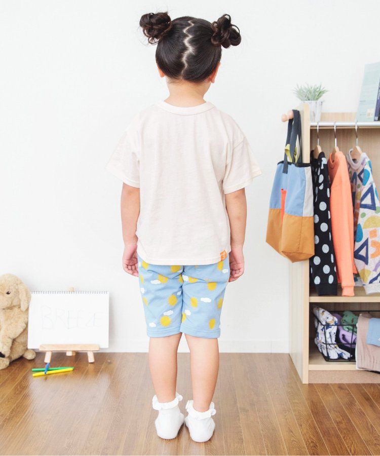 日本 BREEZE - 正反OK！圓領印花短袖上衣-線性-黑