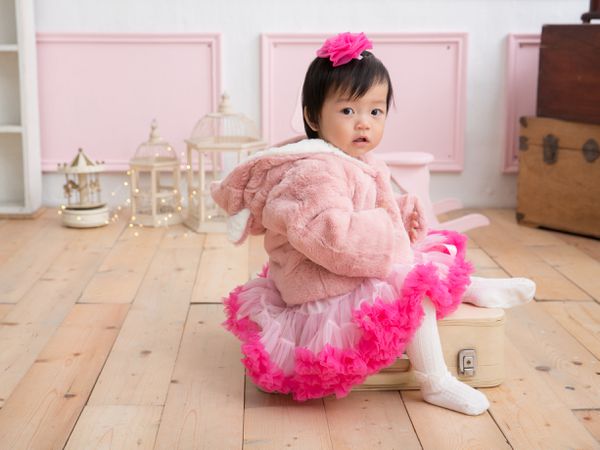 日安朵朵 - 女嬰童雪紡蓬蓬裙-櫻花