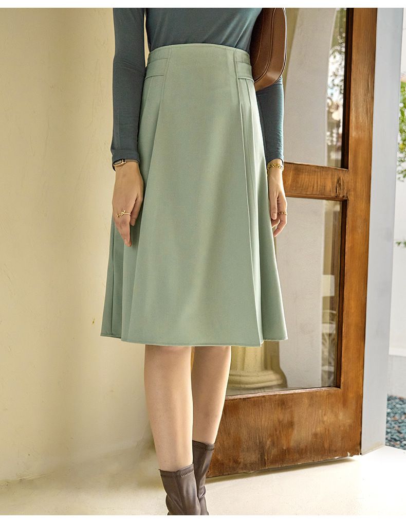 氣質綁帶半身裙-薄荷綠