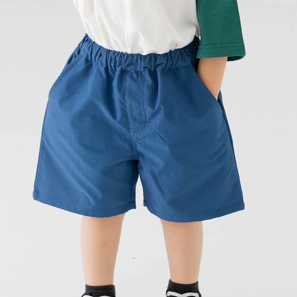 舒適耐穿簡約風休閒短褲-藍