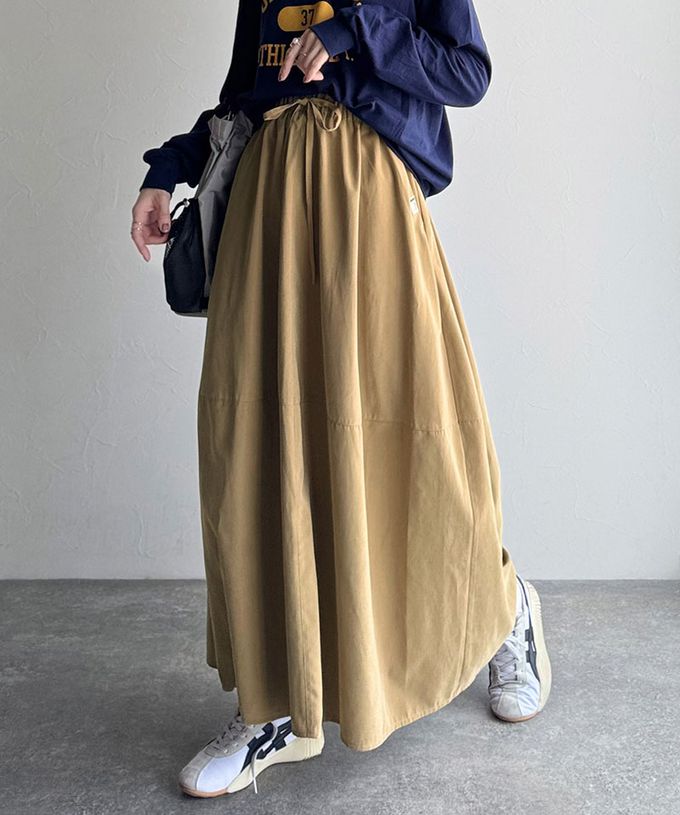 日本 Classical Elf - Java 桃皮磨毛感繭型蓬盈長裙(有口袋)-黑