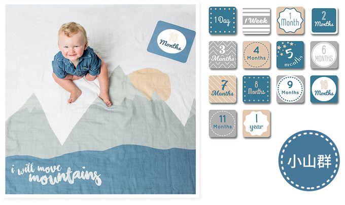 加拿大 lulujo - BABY'S FIRST YEAR 包巾卡片禮盒組-星星