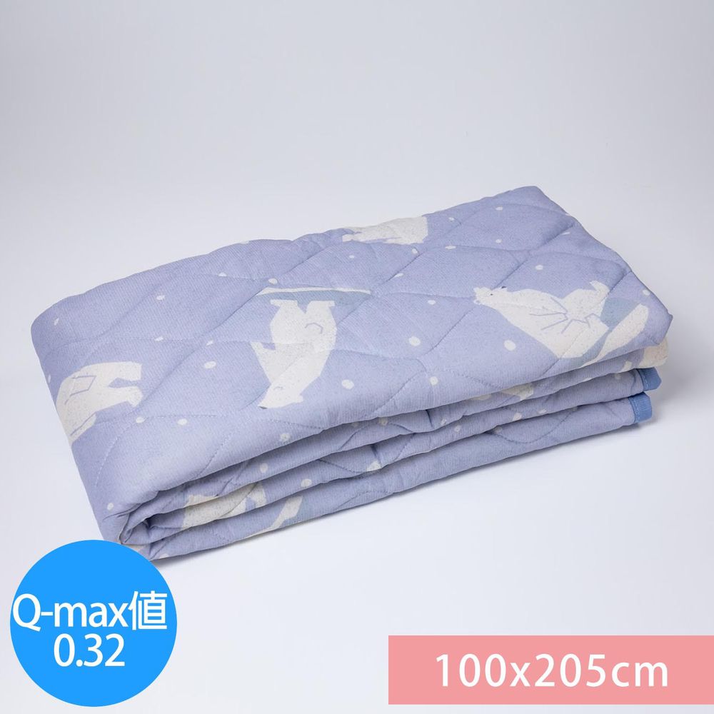 日本小泉 - 節電對策冷感波浪紋床墊毯-北極熊22-水藍 (100x205cm)