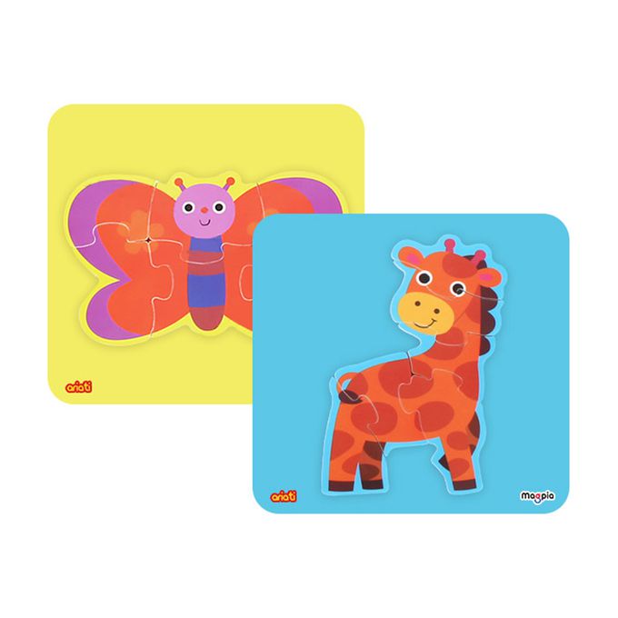 韓國 Ariati - 磁性拼圖-蝴蝶&長頸鹿