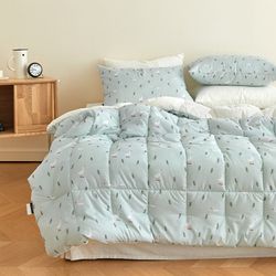 韓國 Maatila - 可水洗超細纖維桃皮感棉被(冬被)-藍色鴨鴨