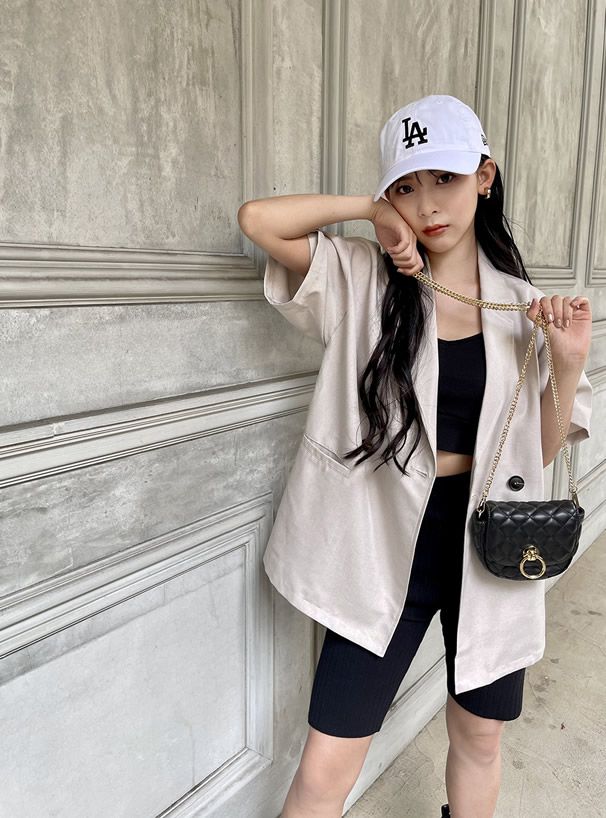 日本 GRL - 馬鞍形格紋金屬鏈小包/側背包-黑