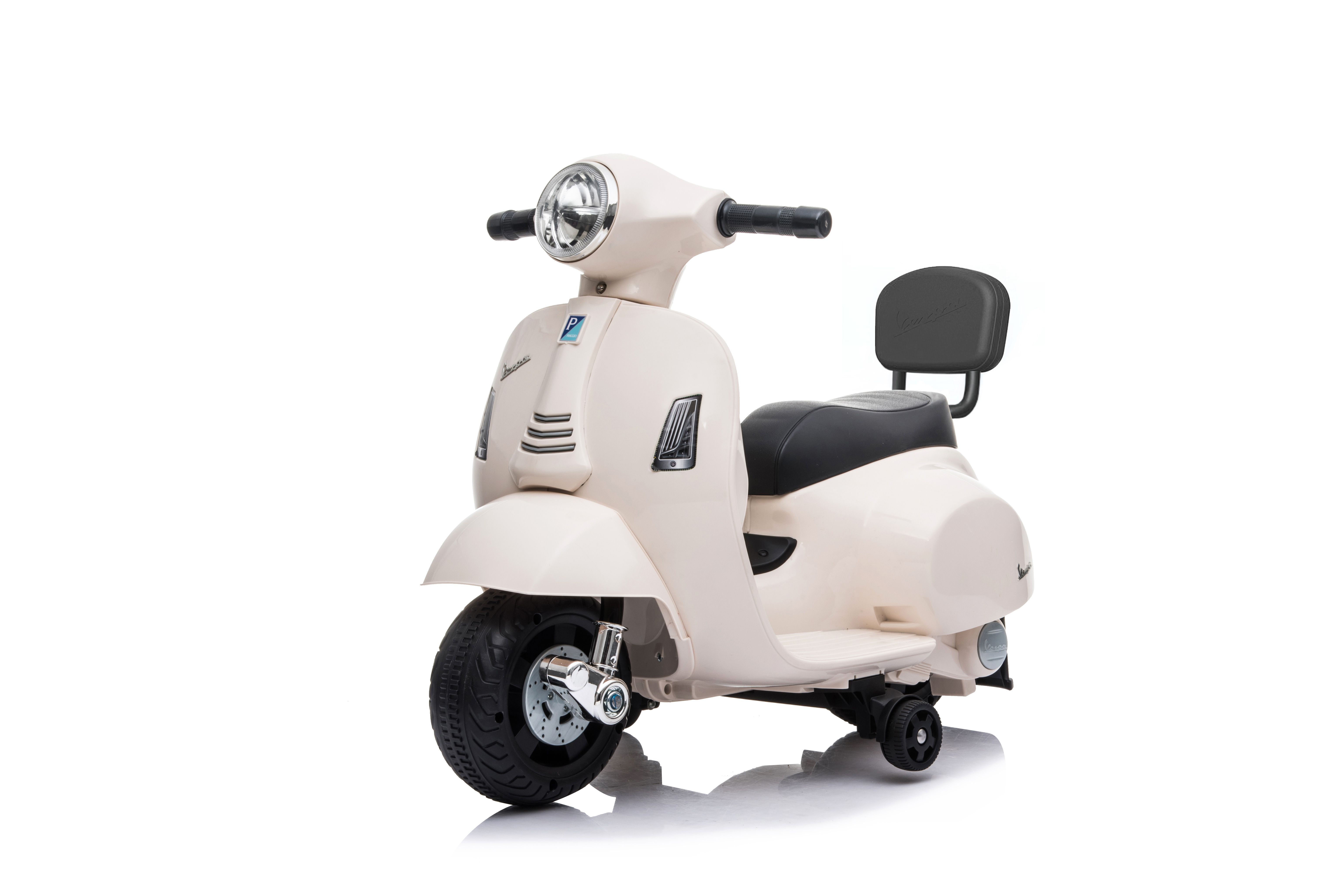 義大利Vespa - 迷你Vespa電動玩具車靠背款-白