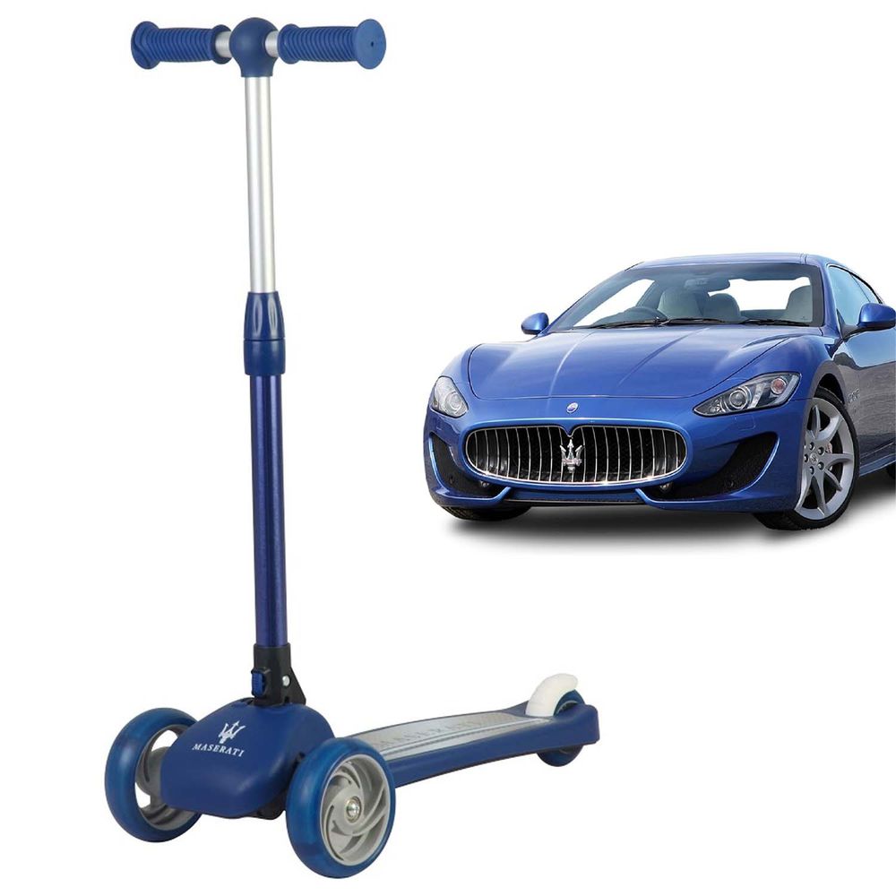 Maserati - 瑪莎拉蒂授權滑板車-藍色-(發光輪+可折疊)