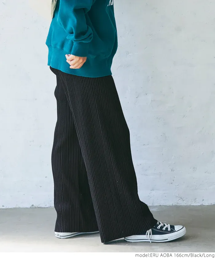 日本 COCA - [可剪裁] 垂墜感修身細摺長褲-灰杏