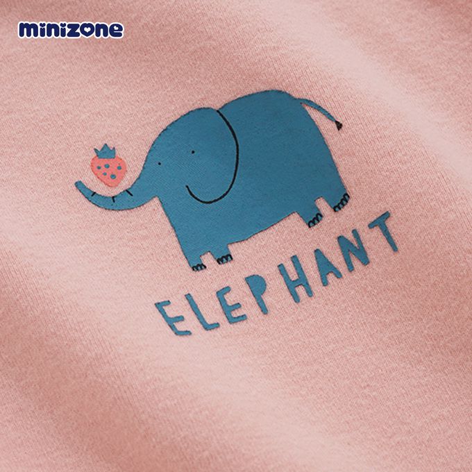 Minizone - 可愛動物長袖T恤-深灰色