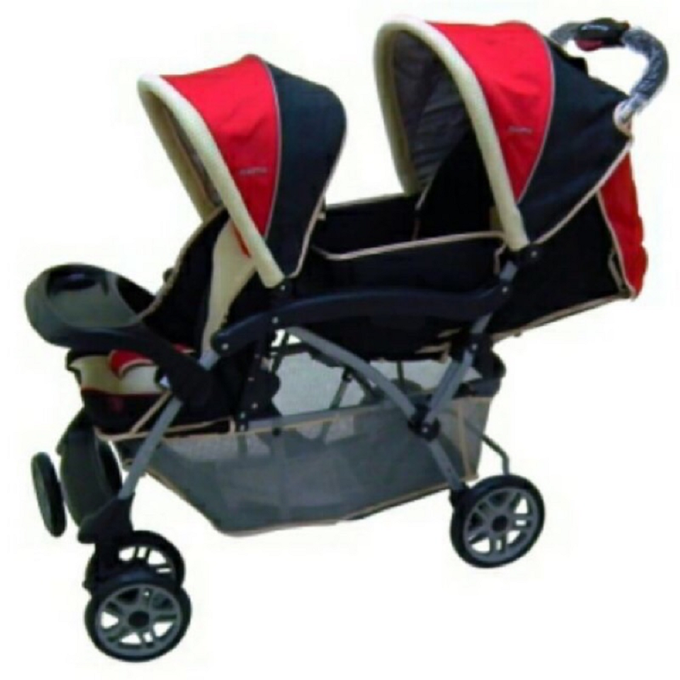 美國欣康Syncon - 雙人前後手推車-紅-HS-800