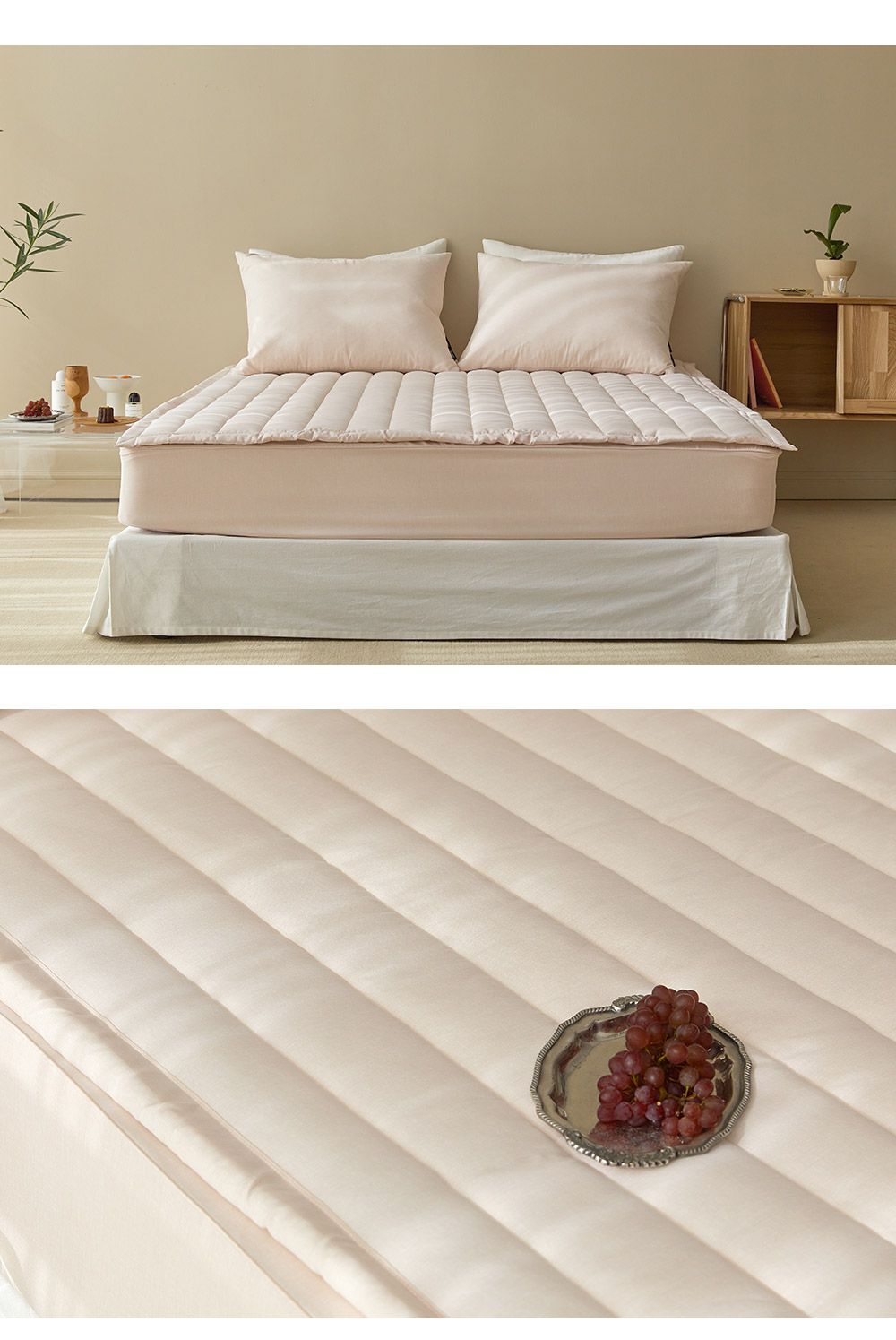 韓國 Maatila - 可水洗超細纖維桃皮感保潔墊/睡墊-香草白