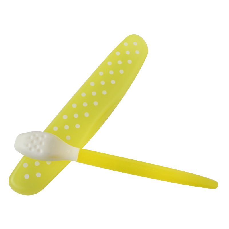 akachan honpo - 食物搗碎湯匙-黃色 (160×34×16mm(放入收納盒內時）)