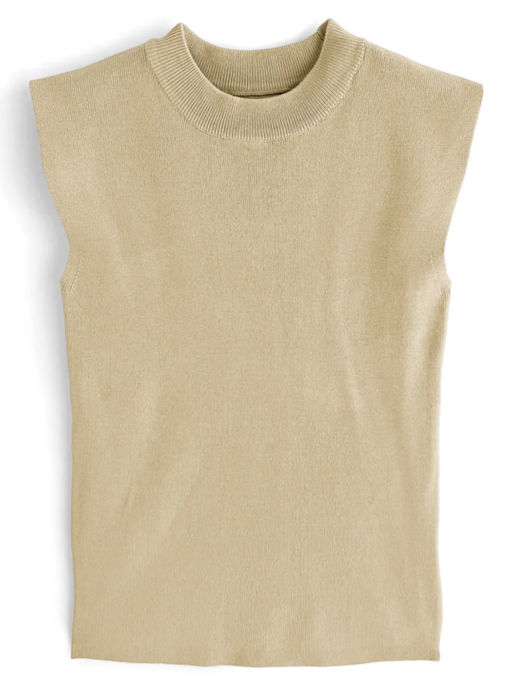 日本 GRL - 彈性薄針織顯瘦無袖上衣-天使白