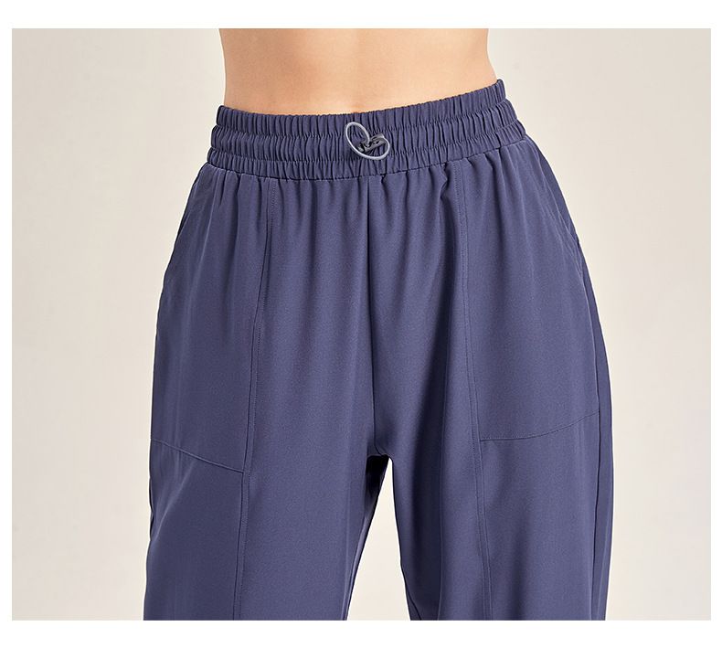 速乾寬鬆束口瑜珈褲-黑色