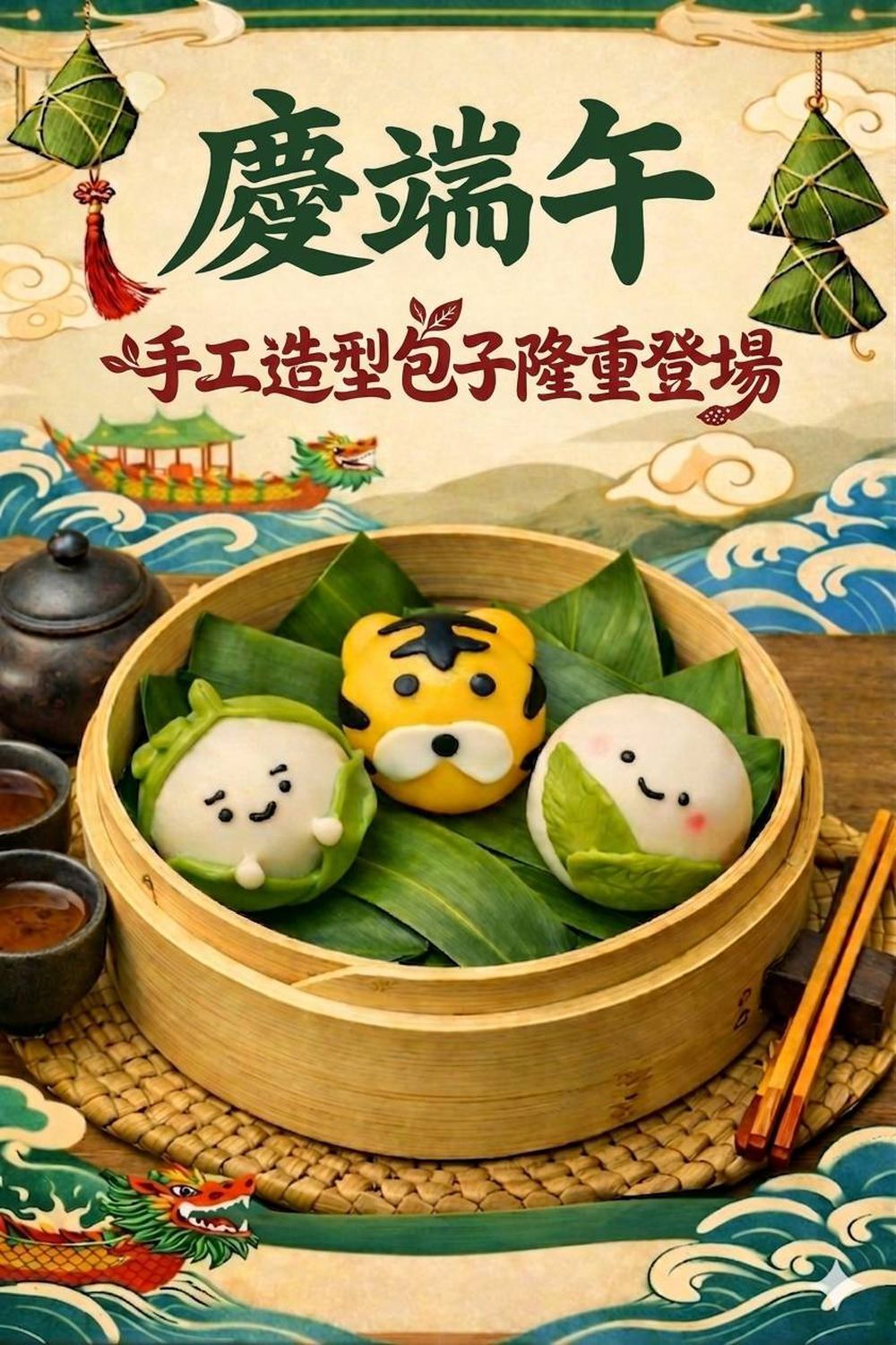 粽夏萌趣包-165公克±3公克(65公克X1入丶50公克X2入)