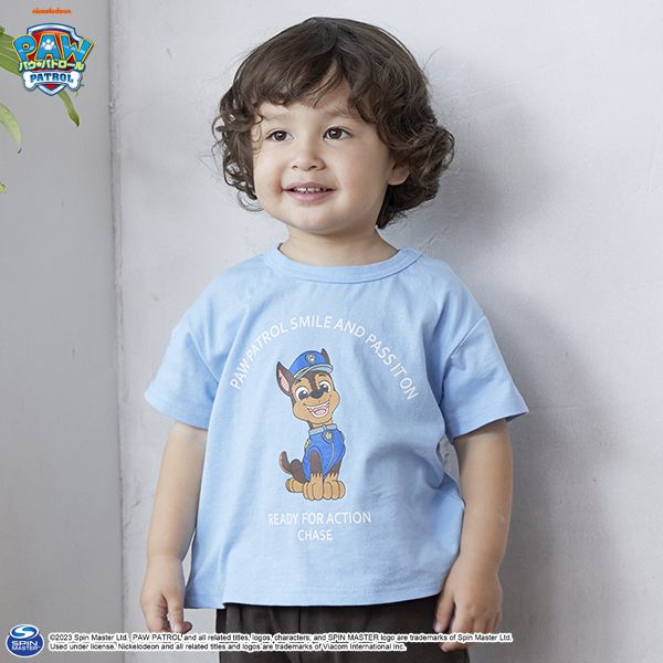 日本 petit main - 汪汪隊聯名 印花短袖上衣-毛毛-卡其