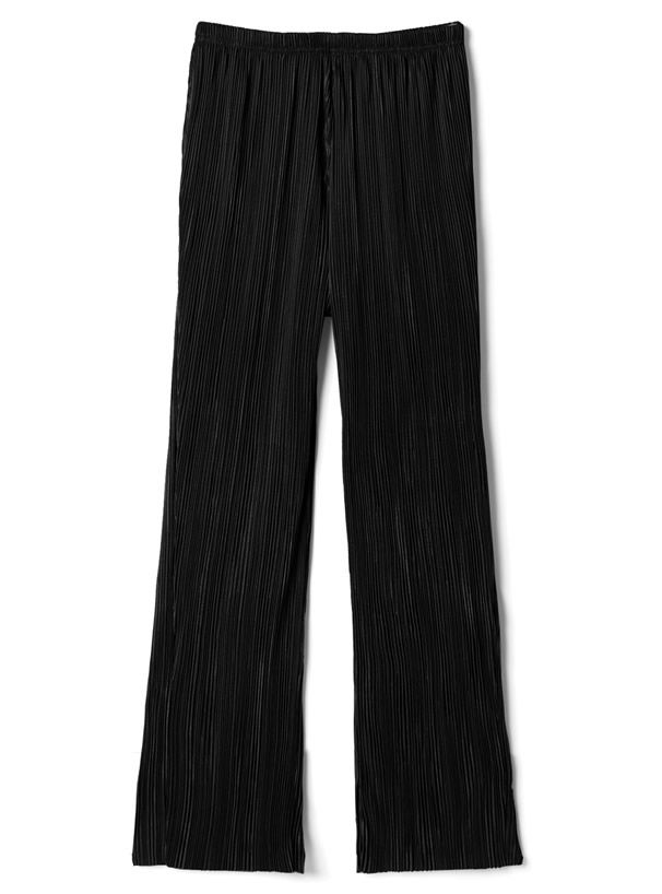 日本 GRL - 修長壓褶百搭彈性鬆緊寬褲-絢麗紫