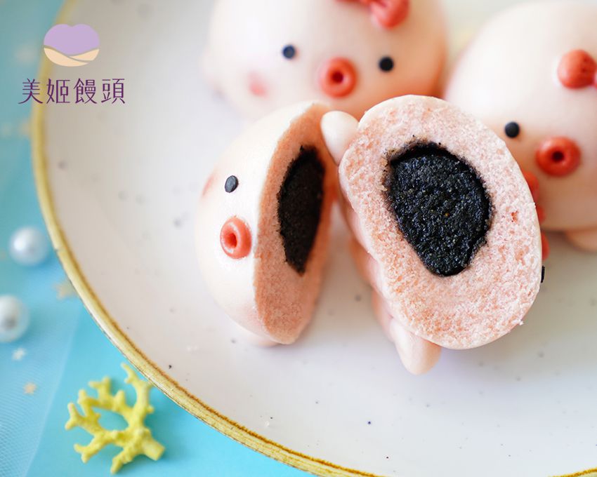 美姬饅頭 - 章魚妹妹鮮乳造型芝麻包 (6入)-55g/顆