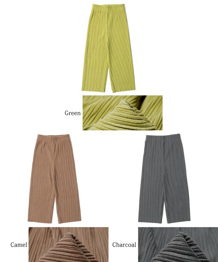 日本 COCA - [熱銷定番] 速乾垂墜彈性風琴寬褲-保暖小孩款-黃綠