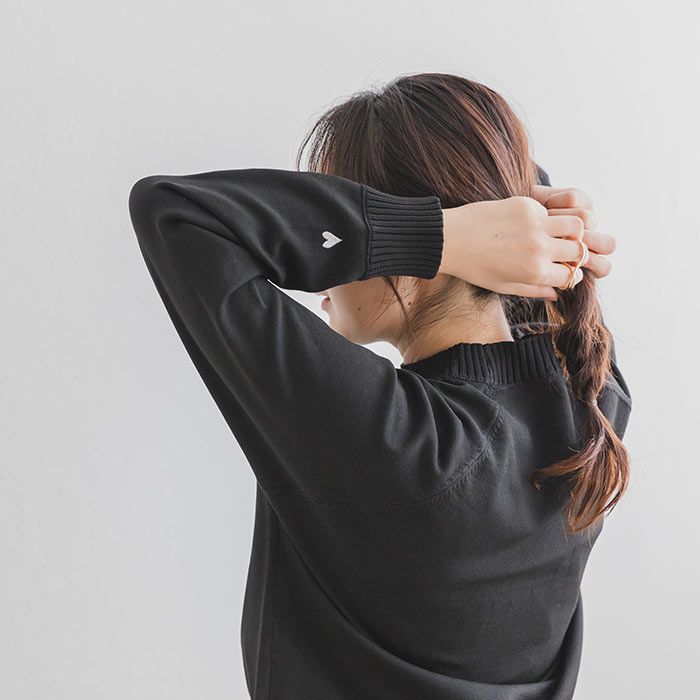 日本 ihuu - 酷甜愛心刺繡針織上衣-紅