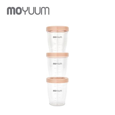 韓國 MOYUUM - TRITAN 多功能食品儲存罐-蜜桃橘-240ml  三件組