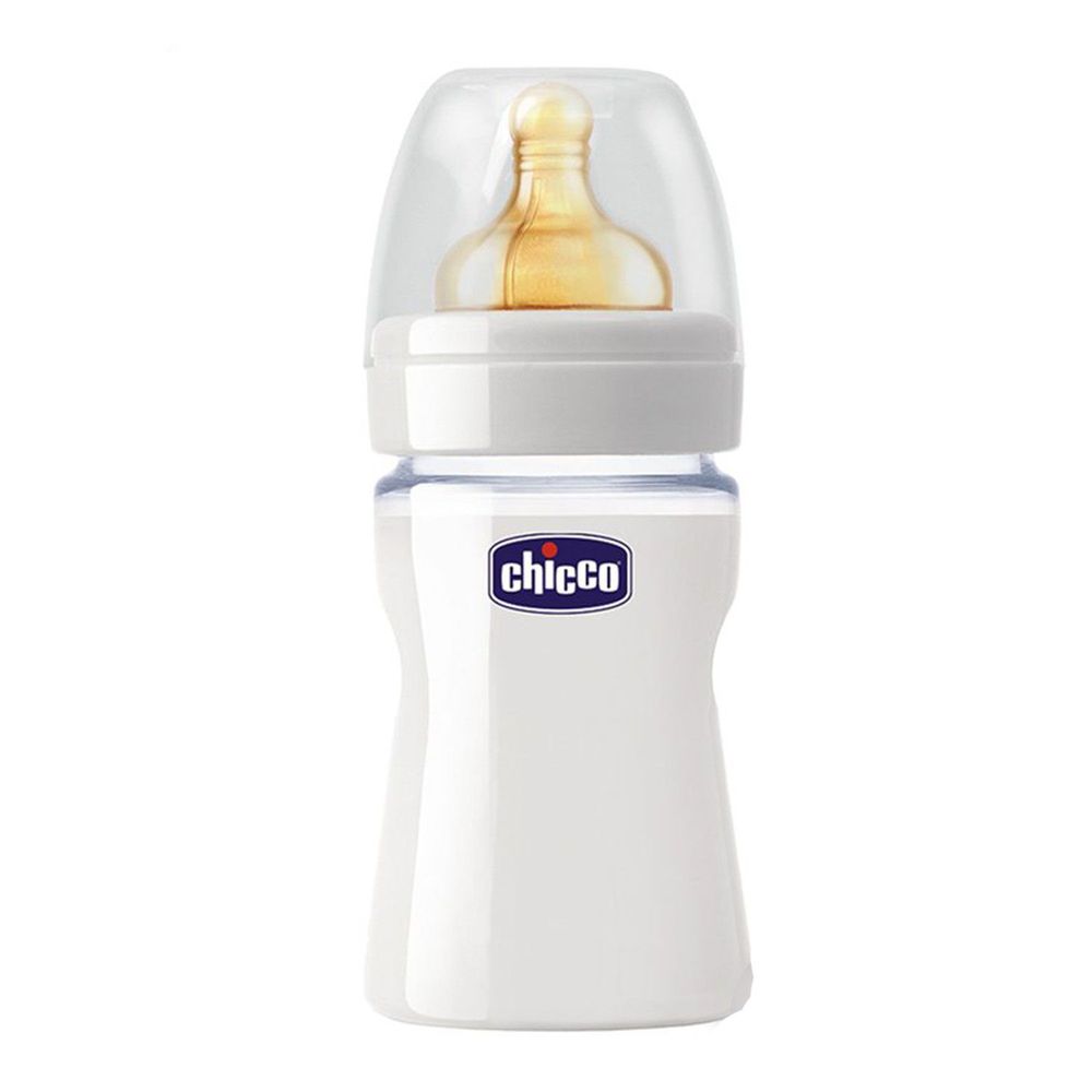 義大利 chicco - 舒適哺乳-乳膠玻璃奶瓶(單孔)-小 (150ml)