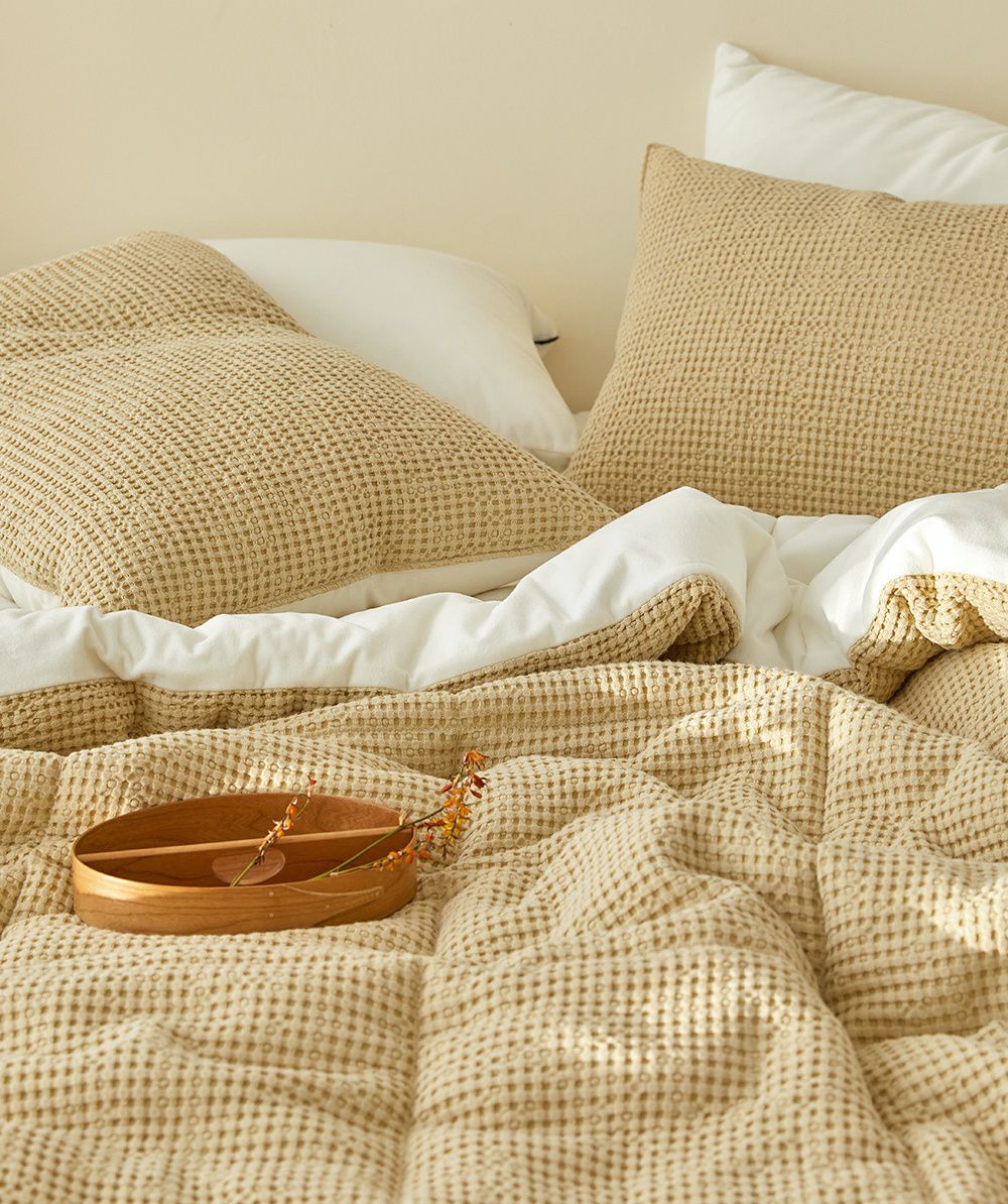 韓國 Maatila - 可水洗天絲莫代爾鬆餅棉被-花生