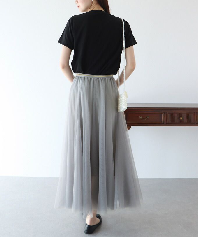 日本 BLUE EAST - 飄逸顯瘦多層次紗裙-粉紫