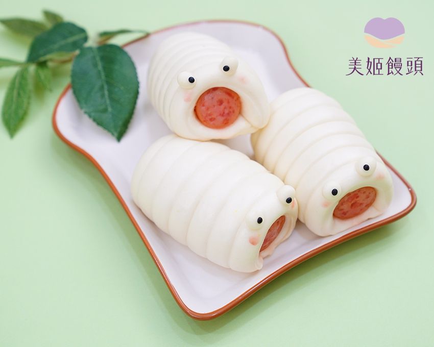 美姬饅頭 - 毛毛蟲熱狗鮮乳饅頭捲-6入-55g/顆