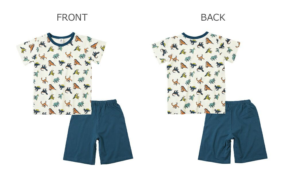 日本 devirock - 純棉舒適短袖家居服/睡衣-鯊魚-藍灰