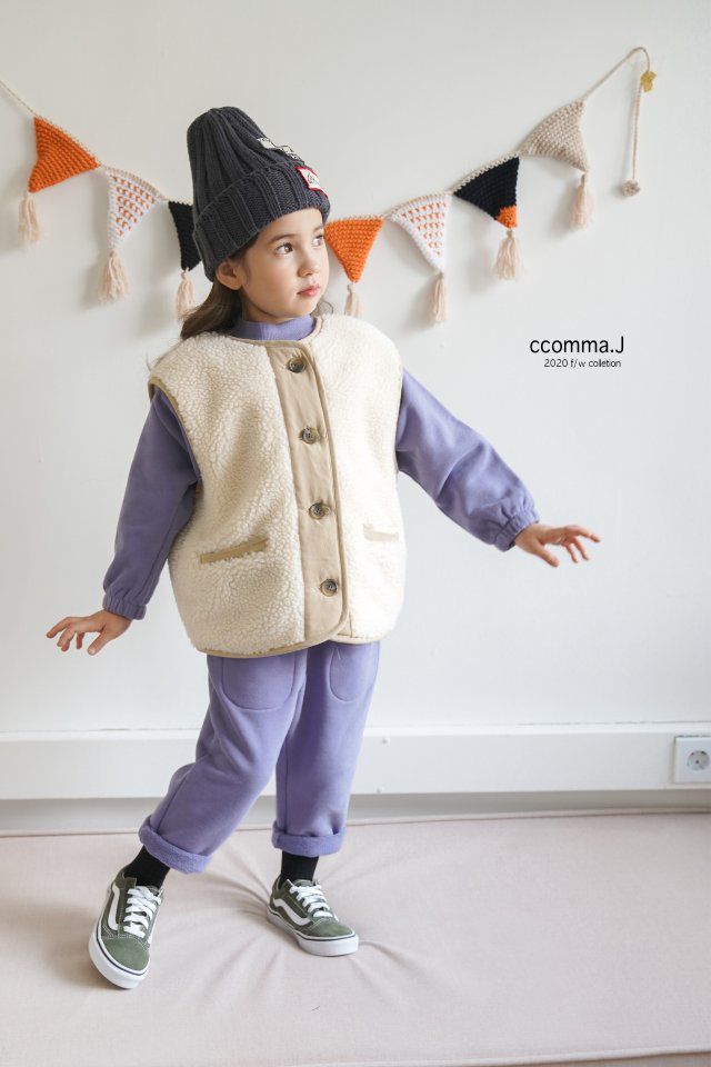 韓國 ccomma. J - 搖粒絨百搭背心-米