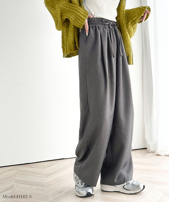 日本 Classical Elf - 成熟率性寬版鬆緊長褲-棕