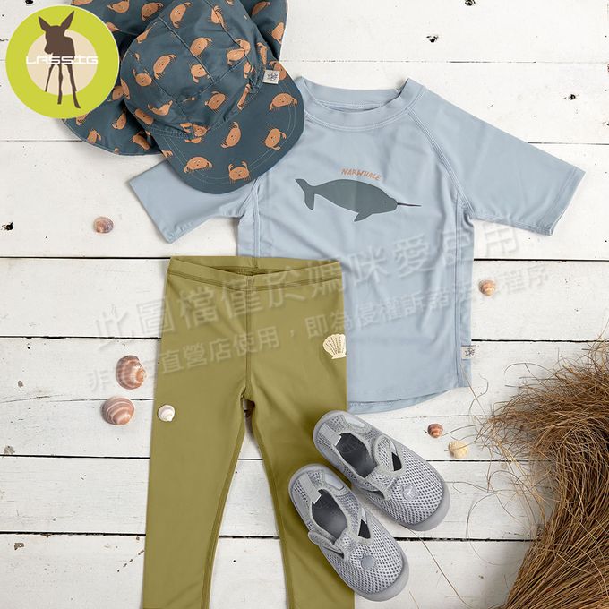 德國 Lassig - 嬰幼兒抗UV七分游泳尿布褲-蔚藍