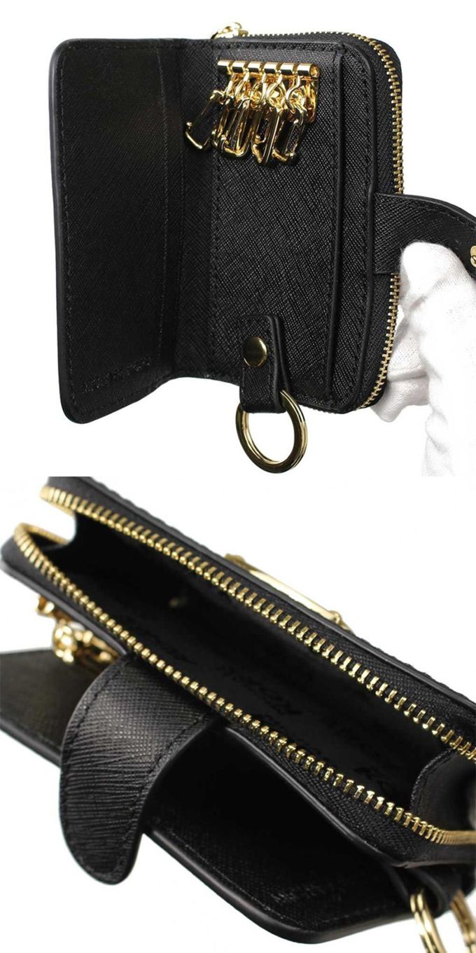 MICHAEL KORS - 飾牌LOGO皮革零錢包 (黑)