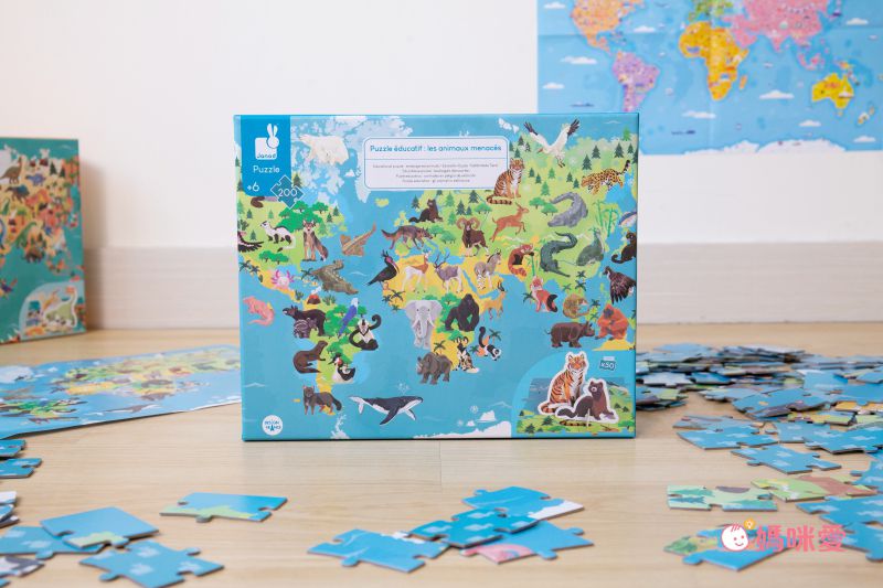 探索世界第一步【法國Janod】世界恐龍拼圖＆學習桌遊