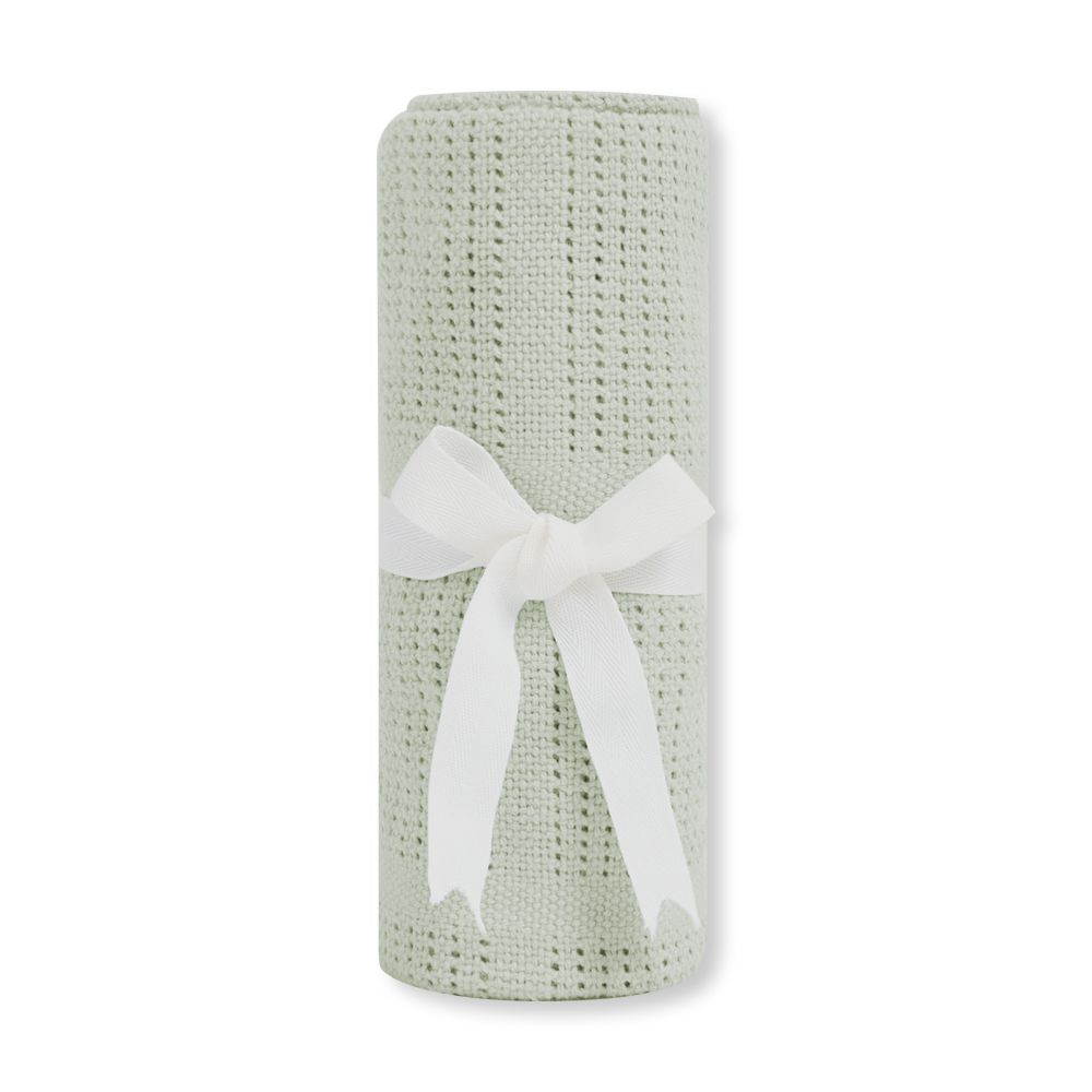 網路限定 純棉透氣洞洞毯 80x100cm (嬰兒毯 四季毯 冷氣毯 涼被 寶寶被毯)-抹茶綠