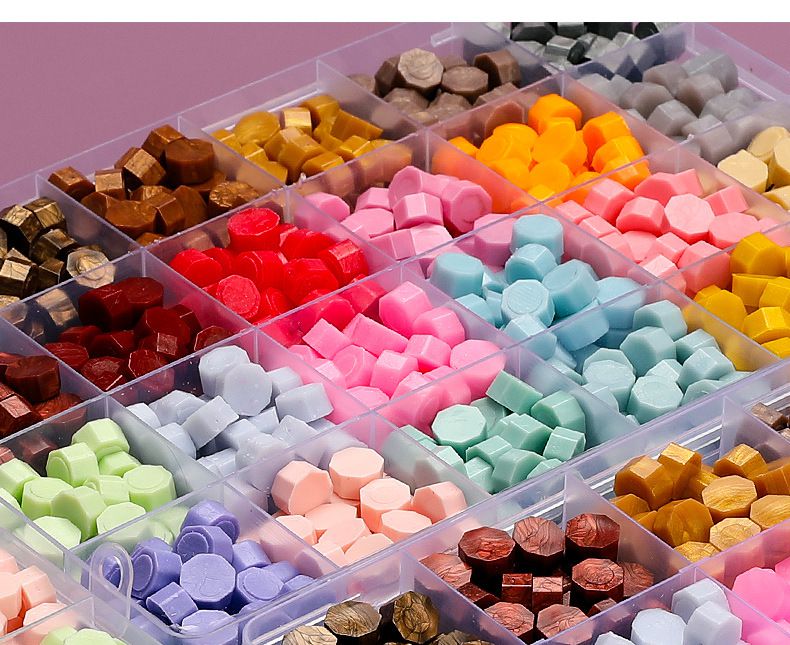 創意火漆章蠟24格-奶油色系