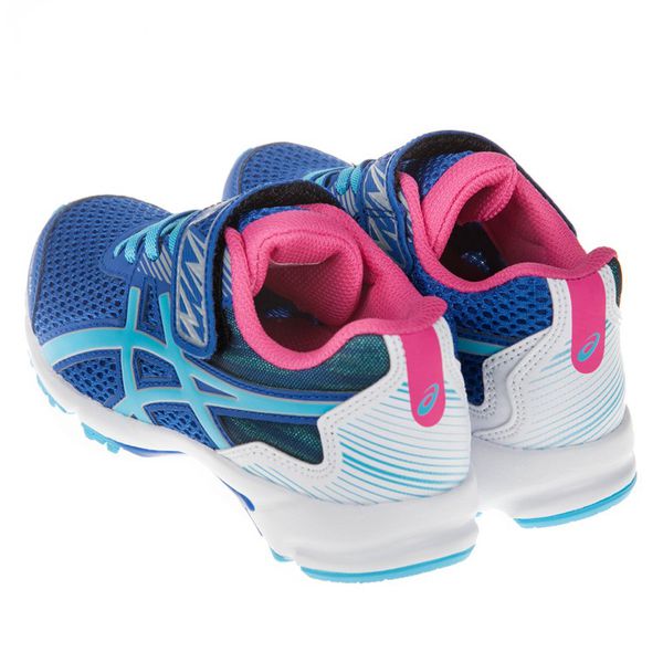 asics 亞瑟士 - 藍銀色競速兒童機能運動鞋