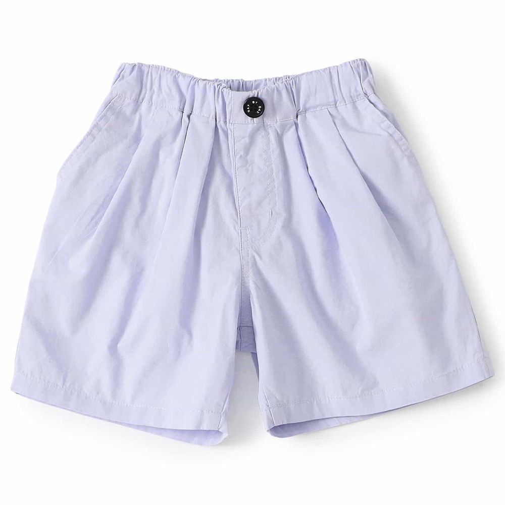 純棉百搭輕巧斜紋布五分褲-薰衣草