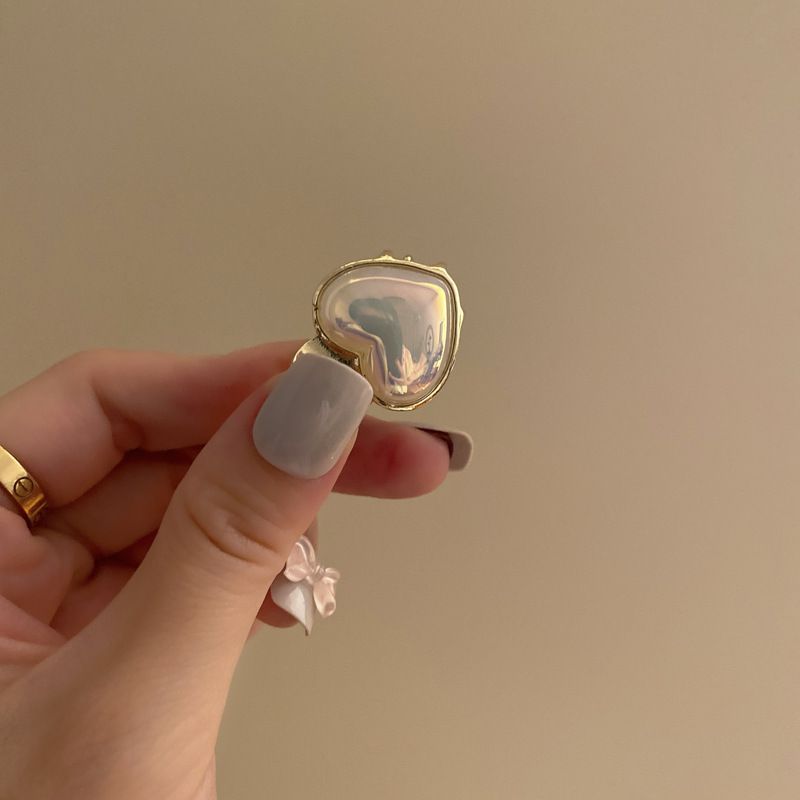 氣質珍珠小爪夾-圓形-白+金